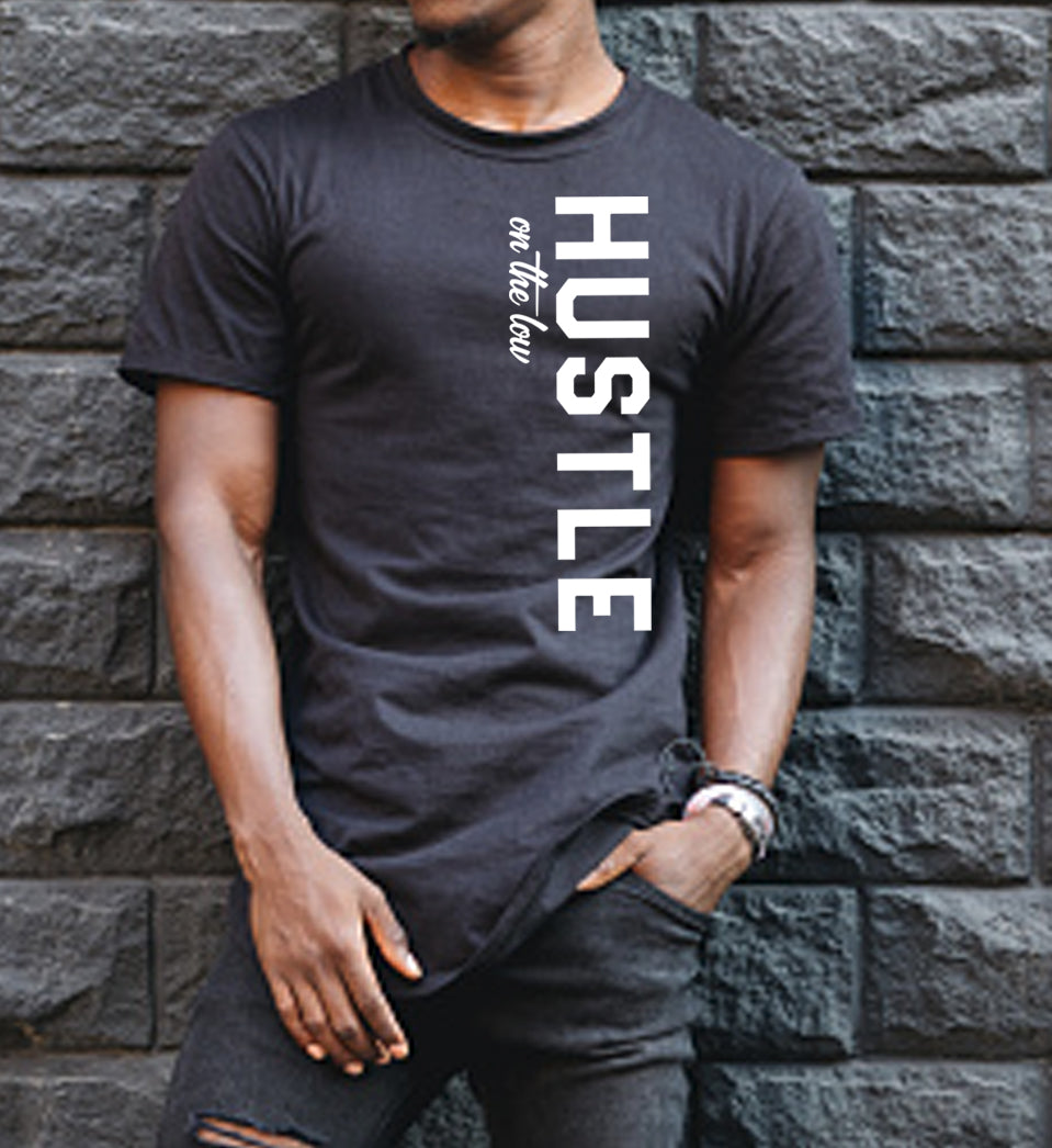 HUSTLE VERTICAL Black T shirt