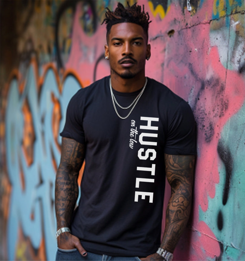 HUSTLE VERTICAL Black T shirt