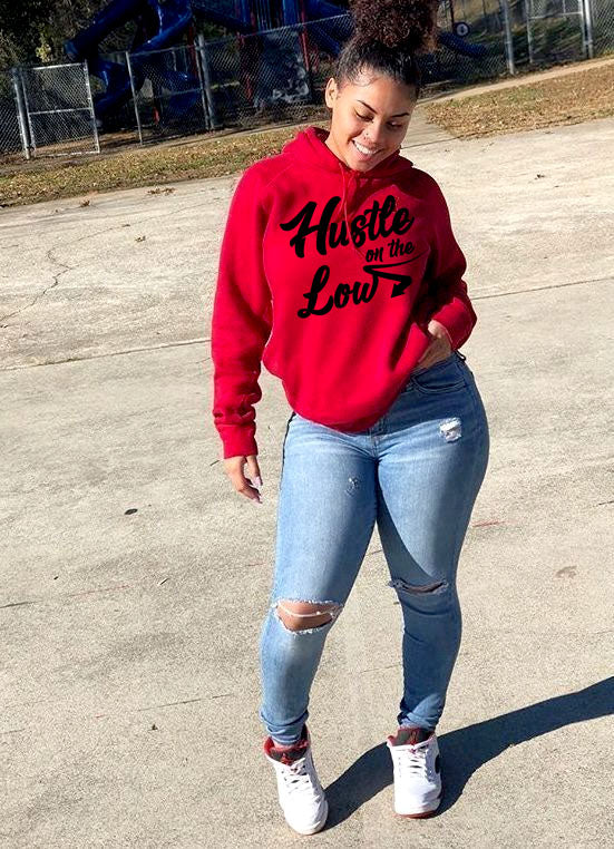 Hustle On The Low Red Hoodie - GETILL1